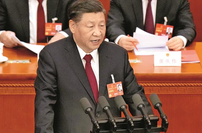 Chinese President Xi Jinping speaking. (AP/PTI)